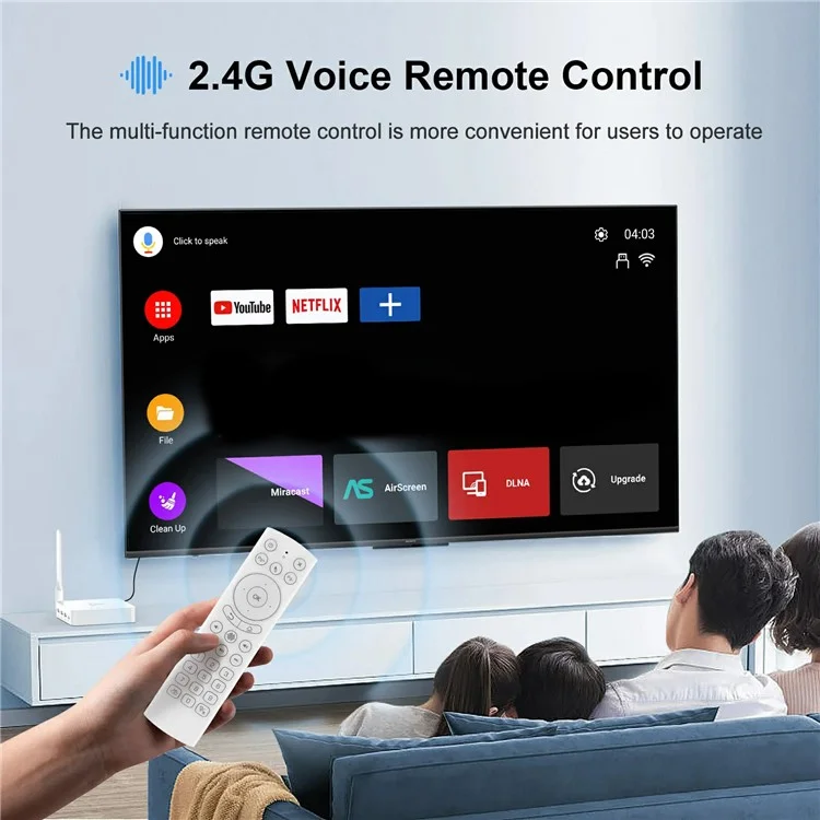 H96 Max M12 8K Video Smart TV Box WiFi 6 BT 5.4 2.4G Voice Remote Control Set Top Box (8+128G) - US Plug