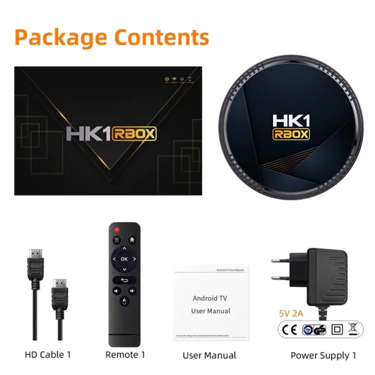 HK1 RBOX-H8-H618 Ultra HD 4K Output Mini Set-top Box Android 12 4GB+64GB TV Box Support 6K Video Decoding - US Plug