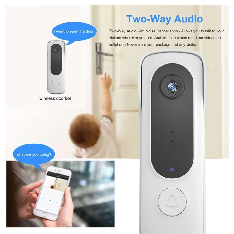 Smart Doorbell APP Remote Camera Two-Way Audio Call Door Bell Night Vision Monitor for Home Security