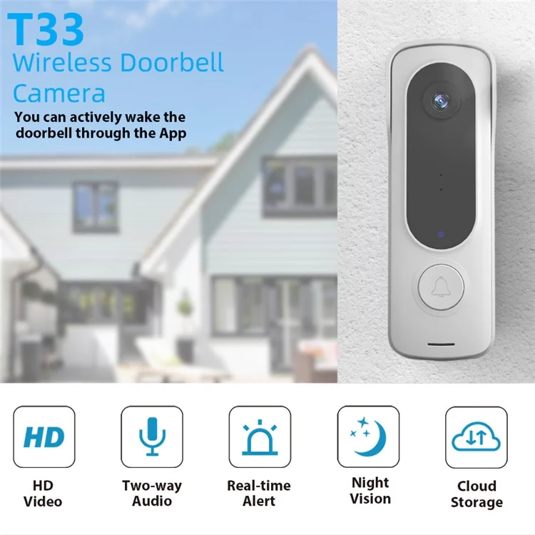 Smart Doorbell APP Remote Camera Two-Way Audio Call Door Bell Night Vision Monitor for Home Security