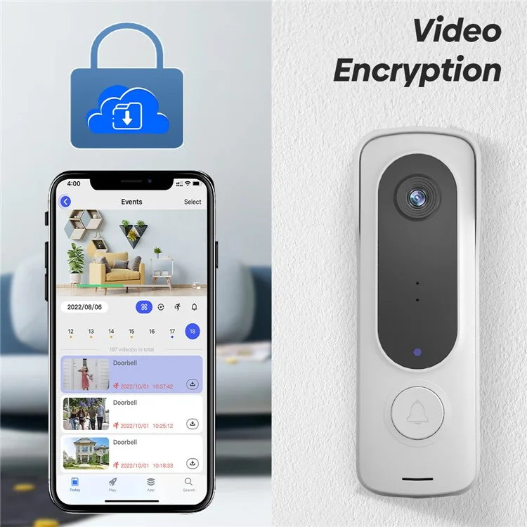 Smart Doorbell APP Remote Camera Two-Way Audio Call Door Bell Night Vision Monitor for Home Security