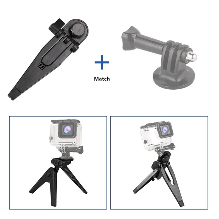 A251 For GoPro Camera Cell Phone Mount Tripod Stand Desktop Holder with 1 / 4 Inch Screw Adapter - Black