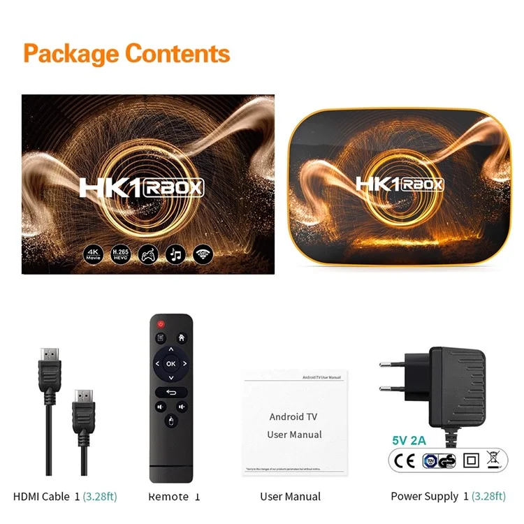 HK1 RBOX-R1 Android 10.0 Smart TV Box RK3318 1080P 4K 2.4G/5G WiFi Set-top Box 4GB+64GB - EU Plug