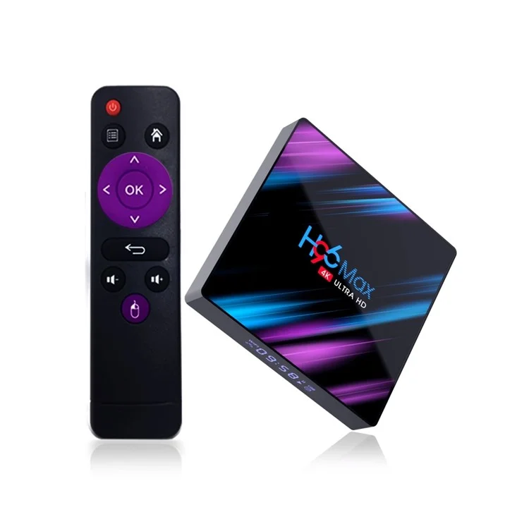 H96 MAX 4+64GB Android 9.0 RK3318 Quad Core TV Box Dual Band 2.4G/5G WiFi BT 4.0 Media Player Smart Set Top Box - EU Plug