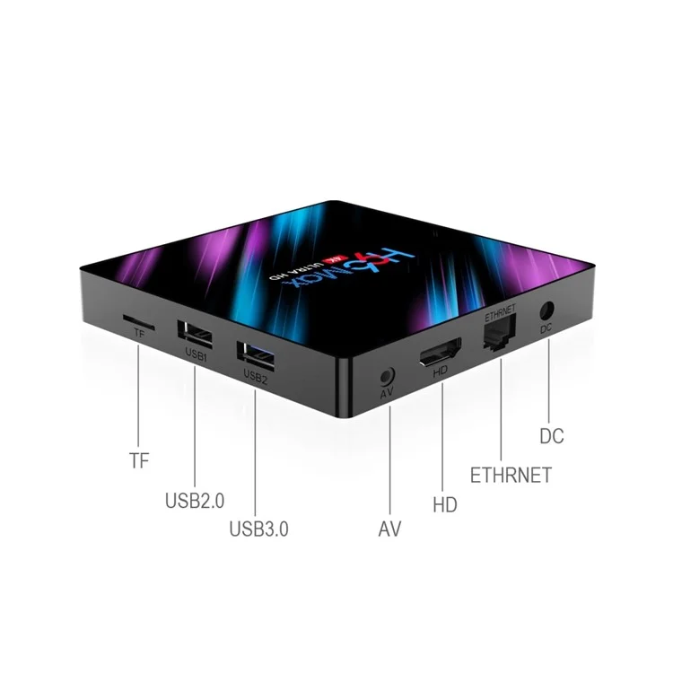 H96 MAX 4+64GB Android 9.0 RK3318 Quad Core TV Box Dual Band 2.4G/5G WiFi BT 4.0 Media Player Smart Set Top Box - EU Plug