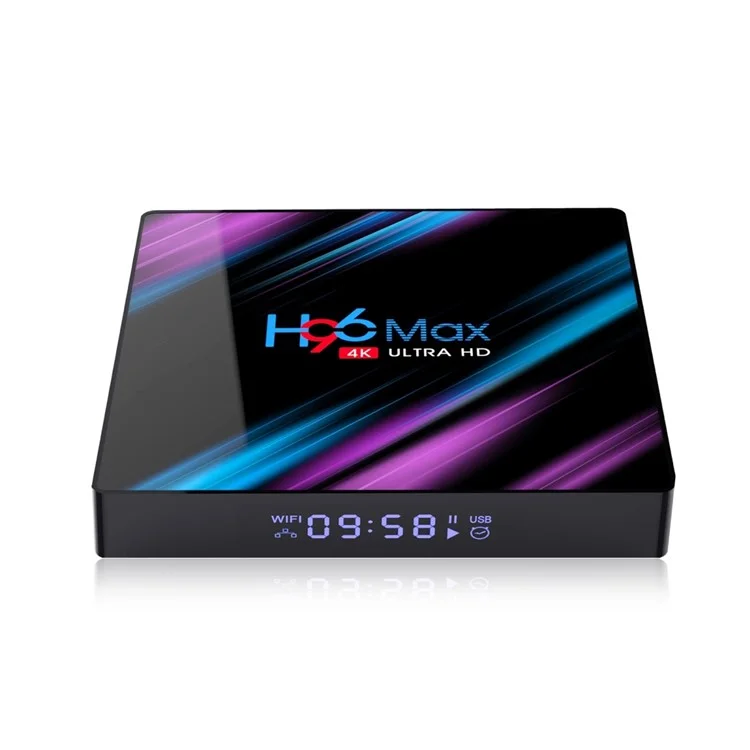 H96 MAX 4+64GB Android 9.0 RK3318 Quad Core TV Box Dual Band 2.4G/5G WiFi BT 4.0 Media Player Smart Set Top Box - EU Plug