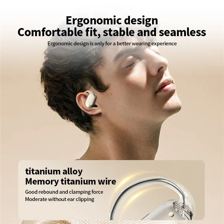 Ear Hook Bluetooth Headset Wireless Headphone Waterproof Earphone - Skin Color