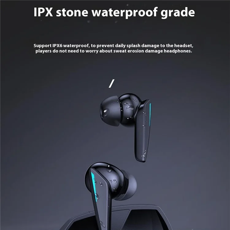 Bluetooth Wireless Gaming Headset TWS Waterproof In-Ear Headphone with Cool Light Effect