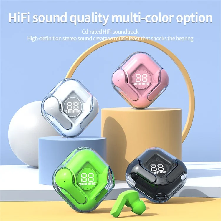 1 Pair Bluetooth Headset Wireless In-Ear Headphone Touch Control Earphone (Without CE) - Light Green