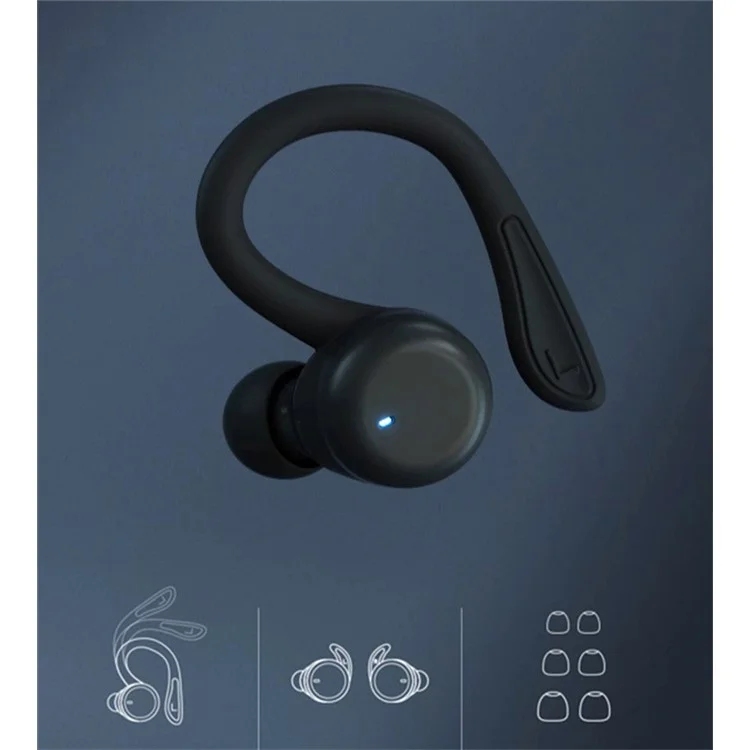 Ear Hook Wireless Earphone IPX6 Waterproof Hands-free Touch Control Bending Sports Earbuds - Orange