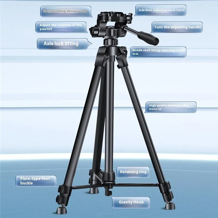 Q1730 173cm SLR Camera Phone Holder Tripod Telescopic Live Streaming Photography Floor Stand