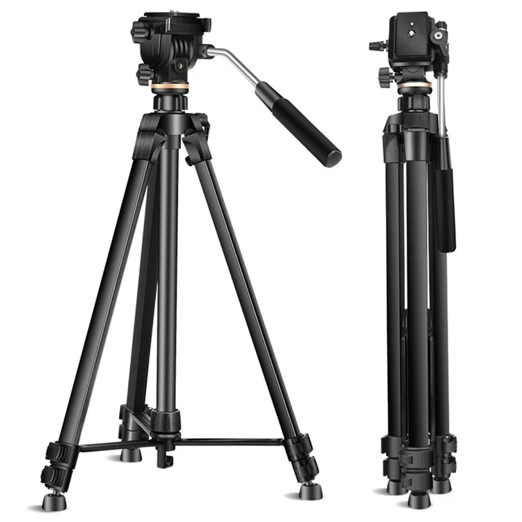 Q1750 174cm SLR Camera Phone Holder Aluminum Alloy + ABS Tripod Telescopic Live Streaming Photography Stand