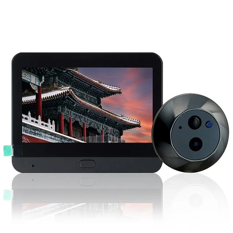 Night Vision 4.3-inch Color Screen Two Way Audio WiFi Peephole Video Doorbell (Built-In Battery)