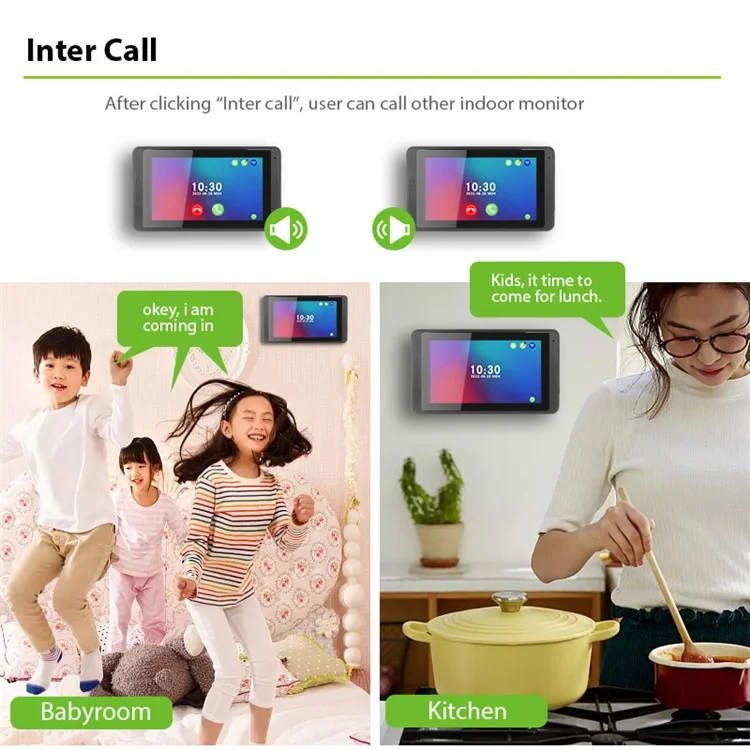 7-inch Monitor Tuya App WiFi Doorbell RFID Card Unlock 1080P HD Video Doorbell, EU Plug