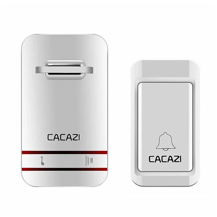 CACAZI V027G 38 Ringtones Self-powered Wireless Doorbell, 1 Transmitter + 1 Receiver - US Plug