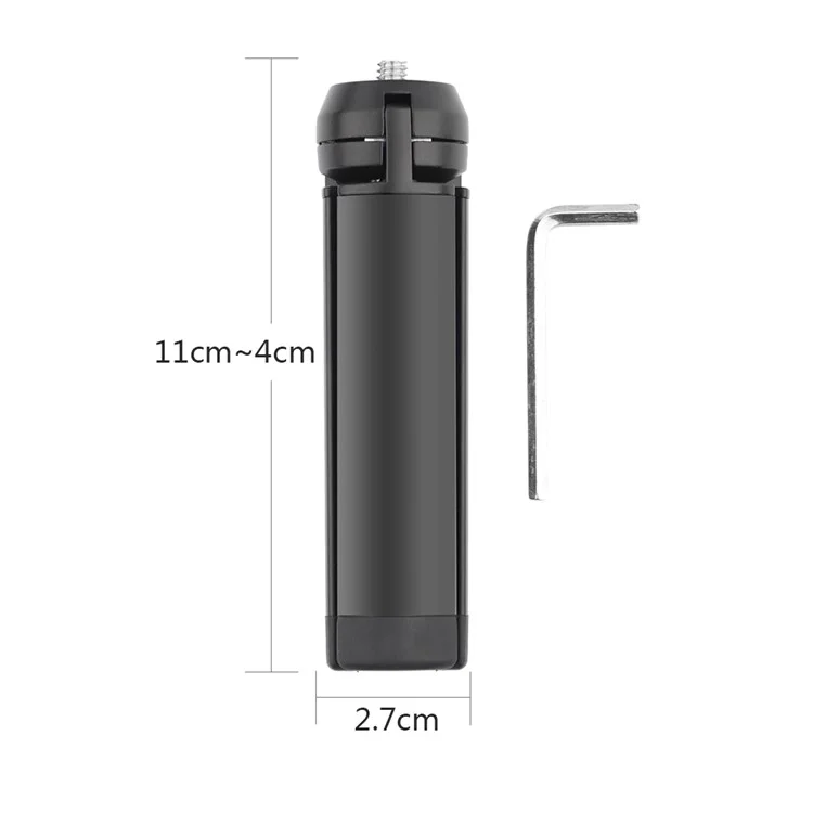 Metal Tripod Non-slip Silicone Pad Stable Aluminum Alloy Mount Phone Screwdriver for DJI Osmo Mobile 3 Stabilizer - Black